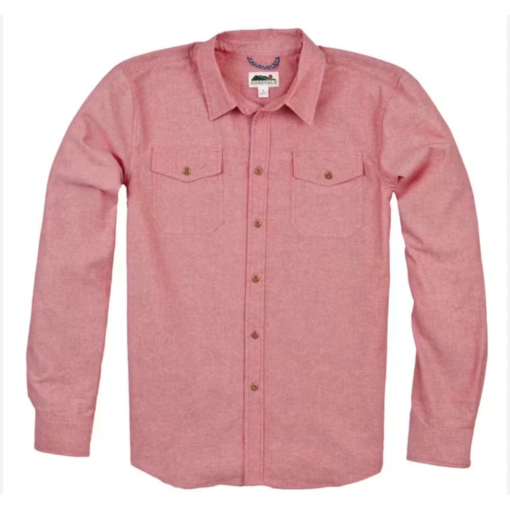 EDGEVALE Elwell‎ Chambray Shirt SMALL Cotton Button Up USA Made Western Gorpcore